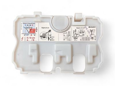 Emballage plastique blanc Geberit pour plaque de déclenchement Sigma 60, plaque de protection.