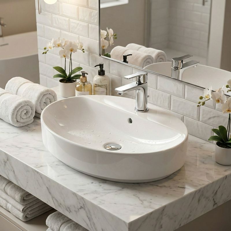Vasque bol Geberit VariForm ovale 60 x 45 cm avec plage de robinetterie