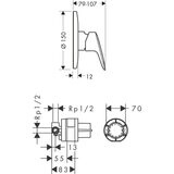 Logis Logis Ensemble Set de finition pour mitigeur douche encastré + corps d'encastrement