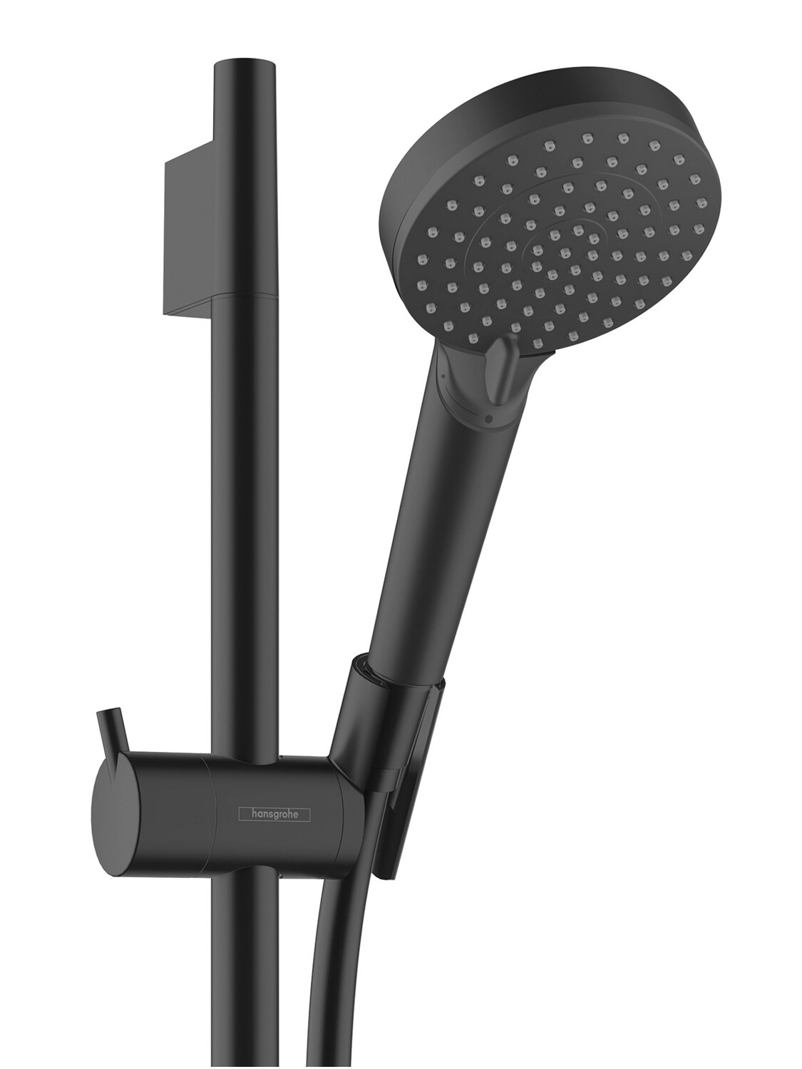 Barre de douche Hansgrohe avec douchette à main Vernis Blend Vario EcoSmart 2 jets et flexible Comfortflex en noir mat