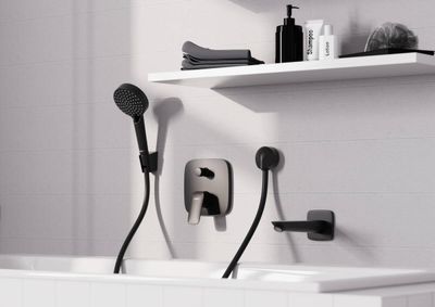 Coude de raccordement Hansgrohe FixFit en noir mat