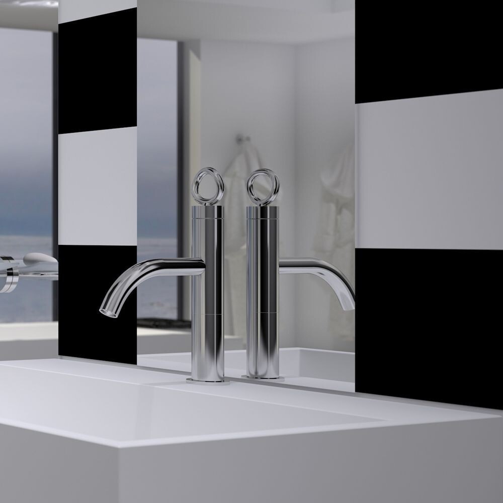 Mitigeur de lavabo monotrou THG 80, avec joystick, livré avec vidage - Collection "O"