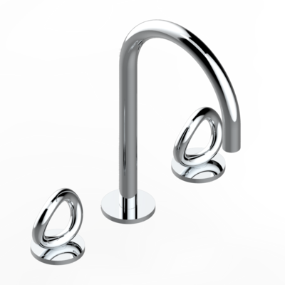 Mélangeur de lavabo 3 trous THG avec vidage pour serrage marbre - Collection "O"