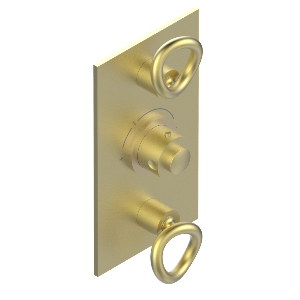 Set de finition THG pour douche thermostatique à encastrer avec deux robinets d'arrêt à 2 fonctions - Collection "O" — vue 4