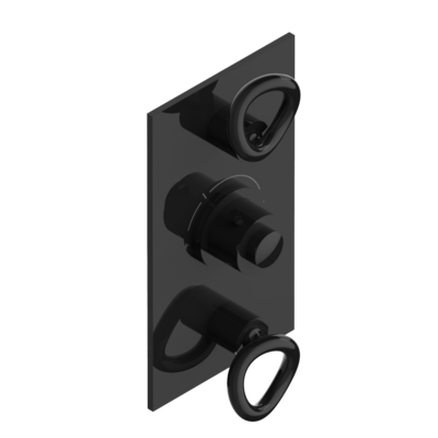 Set de finition THG pour douche thermostatique à encastrer avec deux robinets d'arrêt à 2 fonctions - Collection "O"