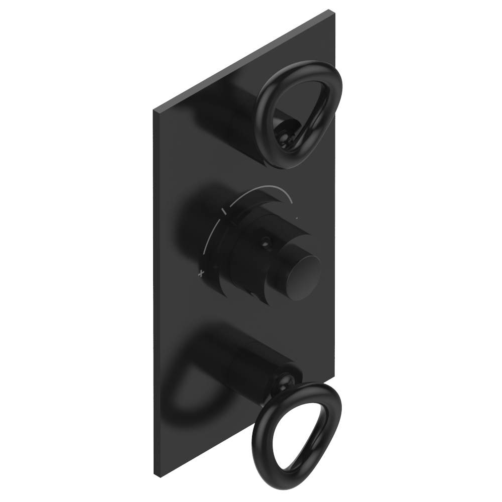 Set de finition THG pour douche thermostatique à encastrer avec deux robinets d'arrêt à 2 fonctions - Collection "O" — vue 3