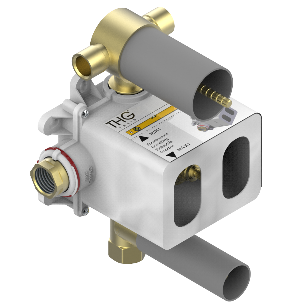 Corps d'encastrement THG pour mitigeur de douche à encastrer thermostatique avec 3 fonctions — vue 1