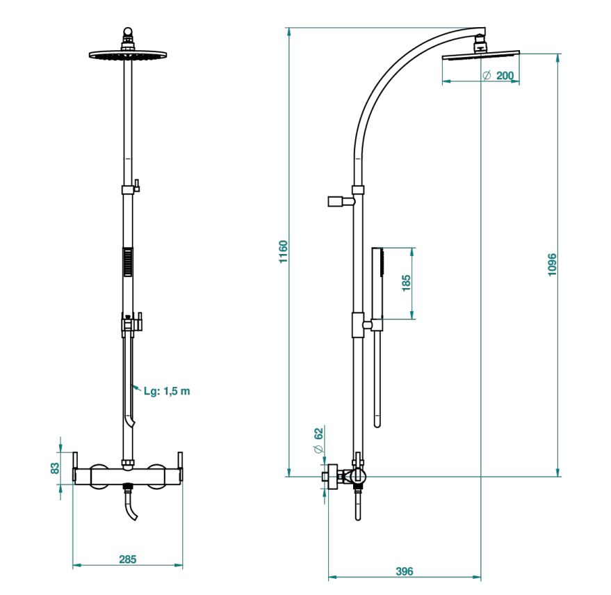 Colonne de douche thermostatique THG - Collection "Anoa"