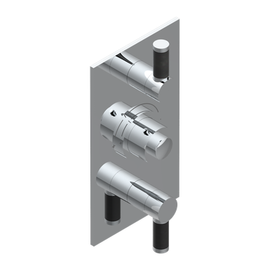 Set de finition THG pour douche thermostatique à encastrer avec deux robinets d'arrêt à 2 fonctions - Collection "Anoa"