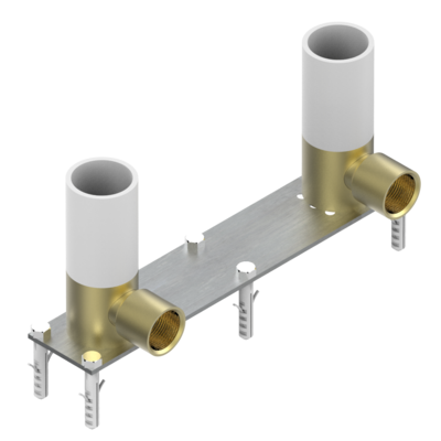 Platine de fixation pour mélangeur de baignoire sur pieds THG, arrivées F 3/4" sorties F 3/4"