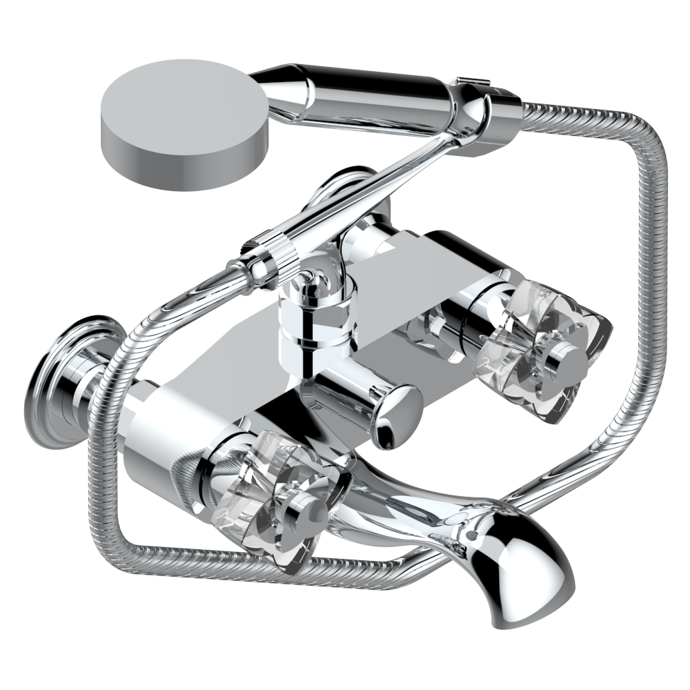 Mélangeur de bain / douche THG avec douchette - Collection "Pétale de Cristal Clair"
