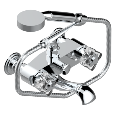 Mélangeur de bain / douche THG avec douchette - Collection "Pétale de Cristal Clair"