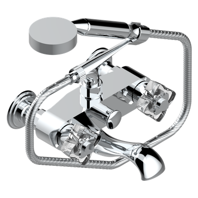 Mélangeur de bain / douche THG avec douchette - Collection "Pétale de Cristal Clair"
