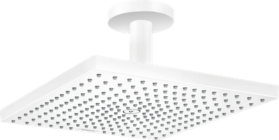 Douche de tête Hansgrohe Raindance E 300 air 1 jet avec raccordement plafond en blanc mat