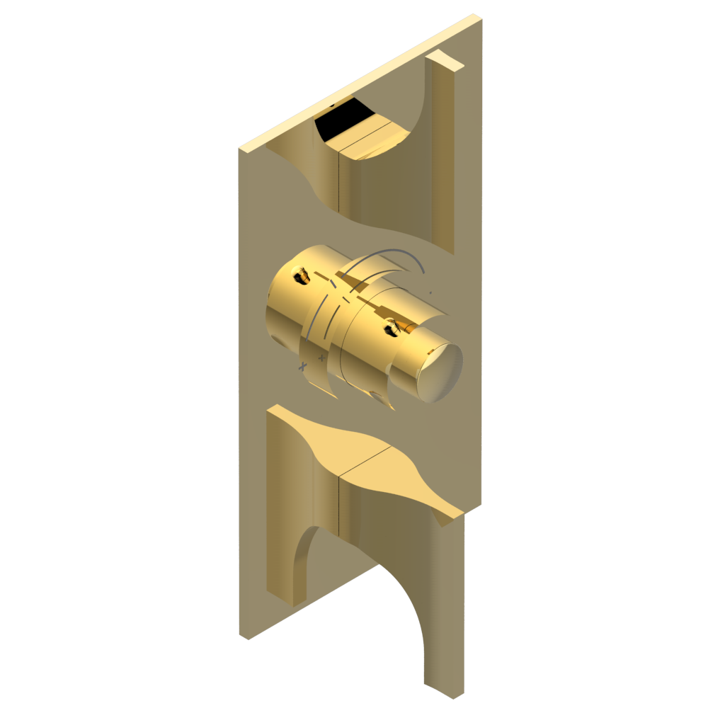 Set de finition THG pour douche thermostatique à encastrer avec deux robinets d'arrêt à 2 fonctions - Collection "Pure" — vue 3
