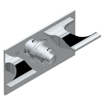 Set de finition THG pour douche thermostatique à encastrer avec deux robinets d'arrêt pour installation horizontale à 2 fonctions - Collection "Pure"