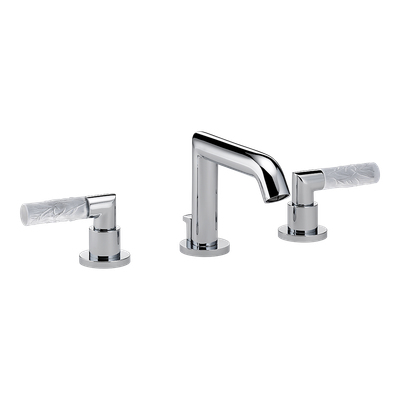 Mélangeur de lavabo 3 trous THG avec vidage - Collection "Bambou Cristal Clair"