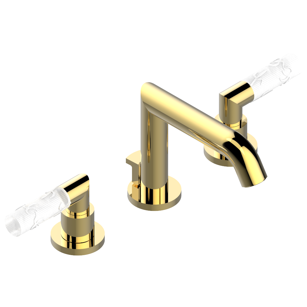 Mélangeur de lavabo 3 trous THG avec vidage pour serrage marbre - Collection "Bambou Cristal clair" — vue 2