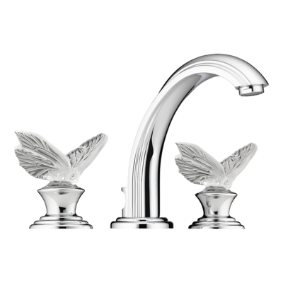 Mélangeur de lavabo 3 trous THG avec vidage, pour serrage marbre - Collection "Papillon"