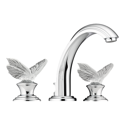 Mélangeur de lavabo 3 trous THG avec vidage, pour serrage marbre - Collection "Papillon"