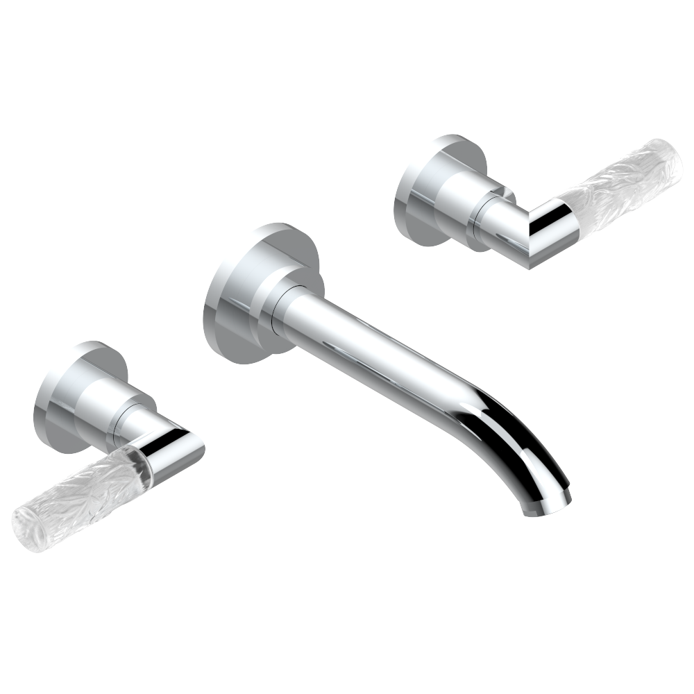 Batteria lavabo da incasso a due maniglie · THG Paris · Bambou Cristallo trasparente