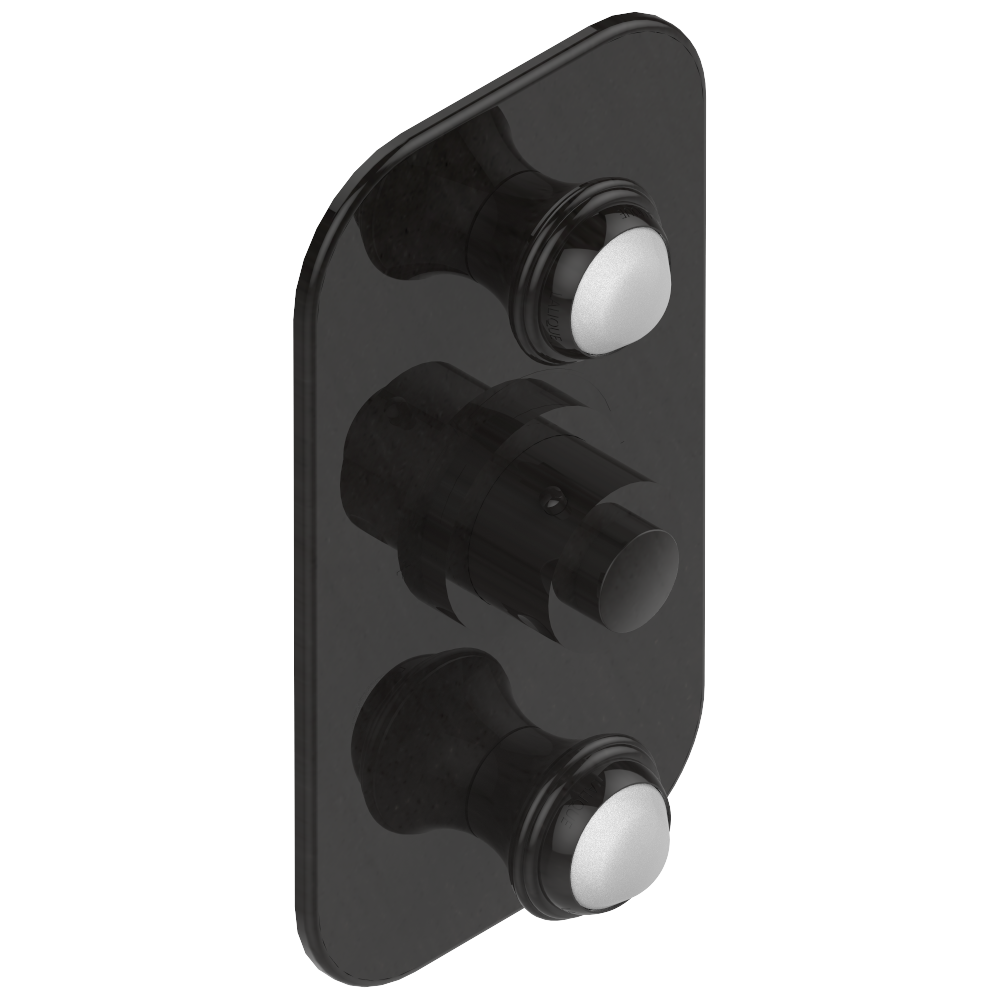 Set de finition THG pour douche thermostatique à encastrer avec deux robinets d'arrêt à 2 fonctions - Collection "Papillon" — vue 3