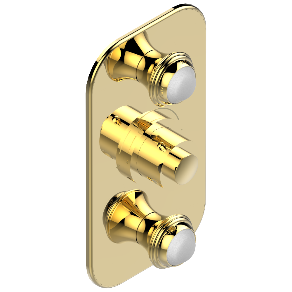 Set de finition THG pour douche thermostatique à encastrer avec deux robinets d'arrêt à 2 fonctions - Collection "Papillon" — vue 4