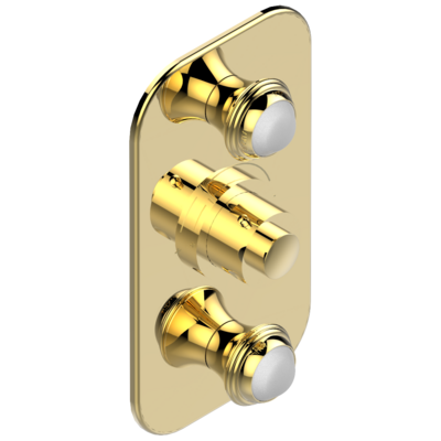 Set de finition THG pour douche thermostatique à encastrer avec deux robinets d'arrêt à 2 fonctions - Collection "Papillon"