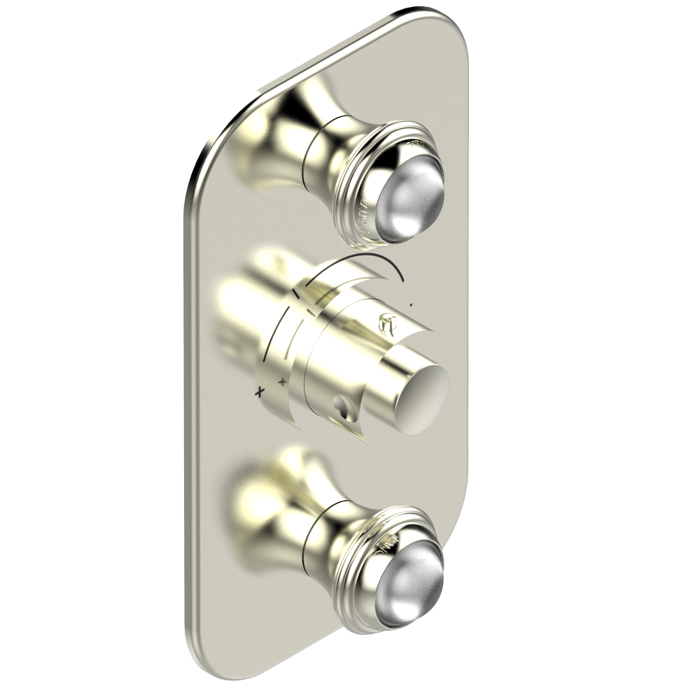 Set de finition THG pour douche thermostatique à encastrer avec deux robinets d'arrêt à 2 fonctions - Collection "Papillon" — vue 5