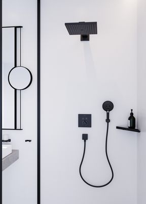 Set de finition pour mitigeur thermostatique encastré Hansgrohe ShowerSelect en noir mat
