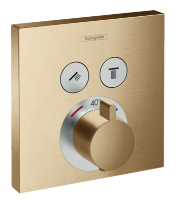 Set de finition pour mitigeur thermostatique encastré Hansgrohe ShowerSelect en bronze brossé