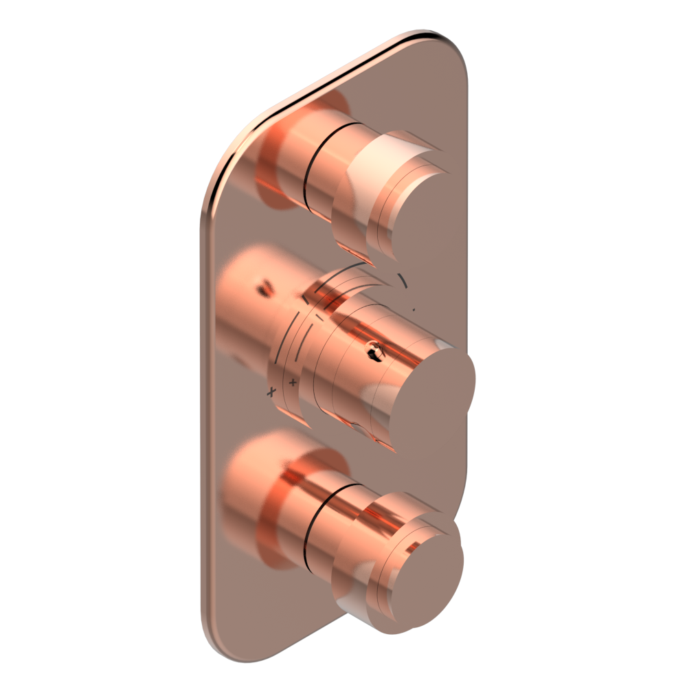 Set de finition THG pour douche thermostatique à encastrer avec deux robinets d'arrêt - Collection "Diplomate" — vue 4