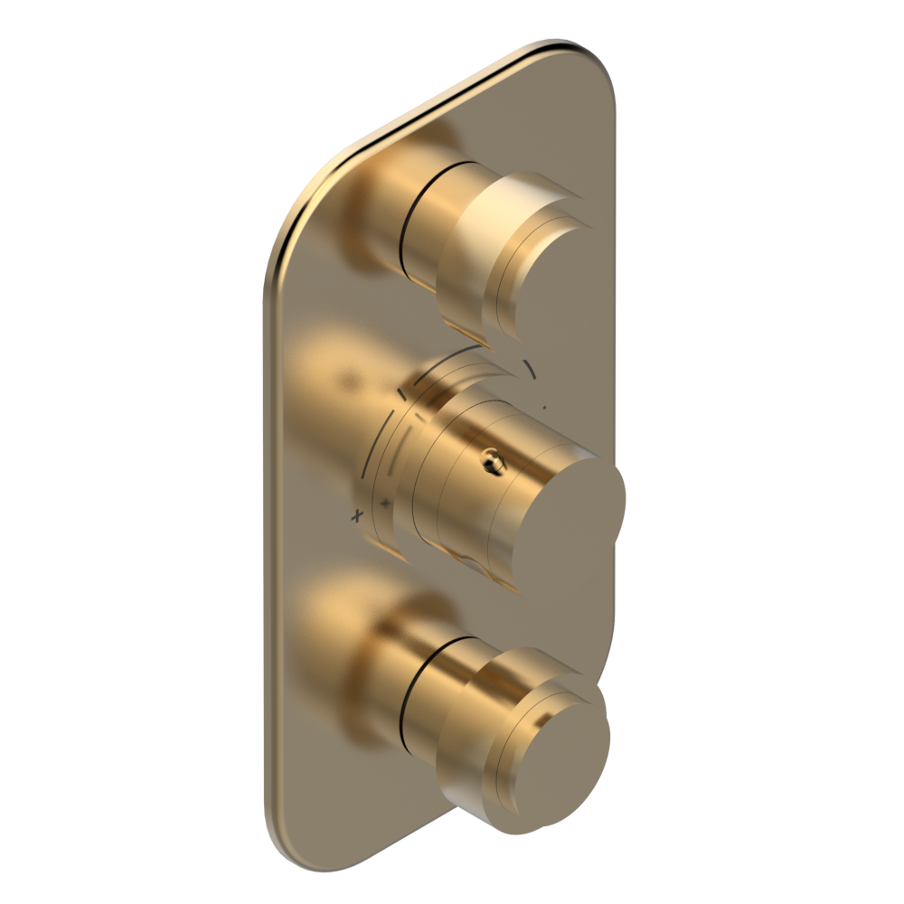 Set de finition THG pour douche thermostatique à encastrer avec deux robinets d'arrêt - Collection "Diplomate" — vue 5