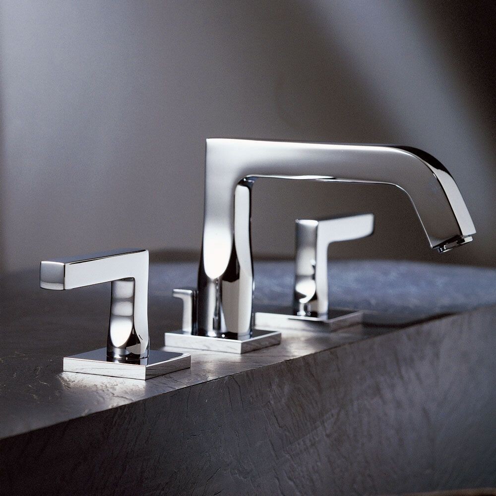 Mélangeur de lavabo 3 trous THG avec vidage pour serrage marbre - Collection "Beluga à manettes" — vue 5