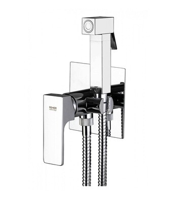 Hygienic WC set with built-in mixer Remer Absolute in chrome-plated brass