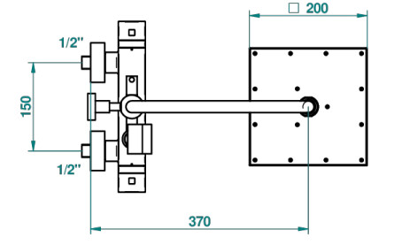 Colonne de douche thermostatique THG - Collection "Beluga à manettes" — vue 3