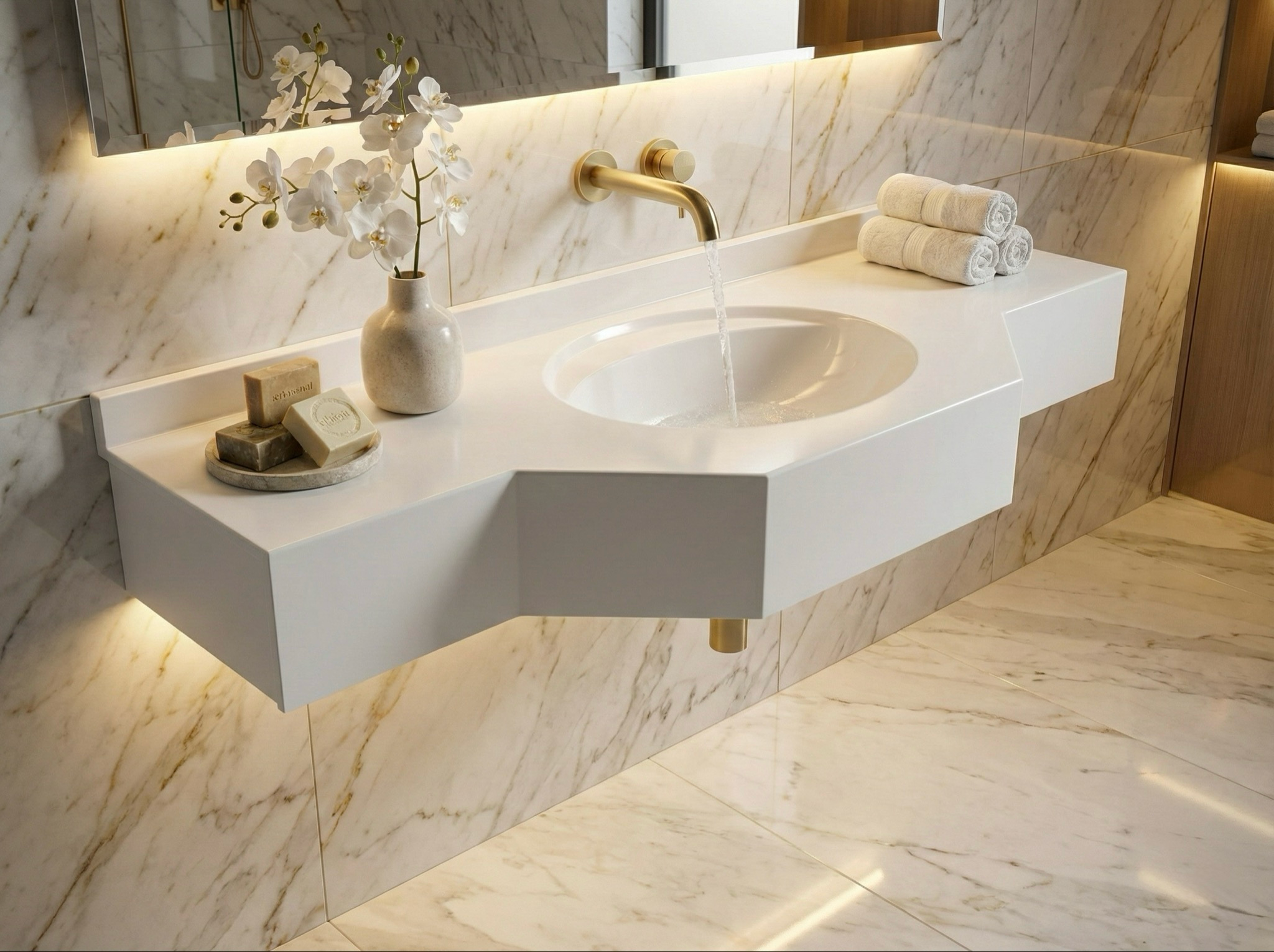 Plan-vasque Diva 160 cm - vue 3