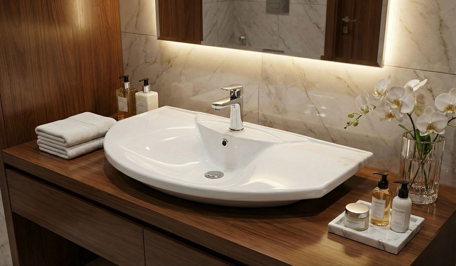Meditec 95 cm washbasin countertop