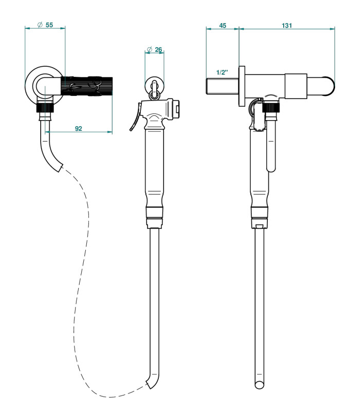 Ensemble hygiénique de WC THG avec robinet d'arrêt - Collection "Bambou Cristal Clair" — vue 5
