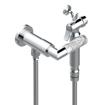 Ensemble hygiénique de WC THG avec robinet d'arrêt - Collection "Bambou Cristal Clair"