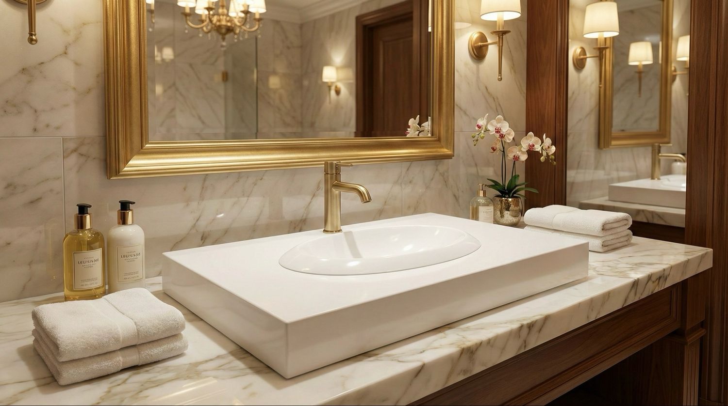 Plan AquaStone 90 cm blanc