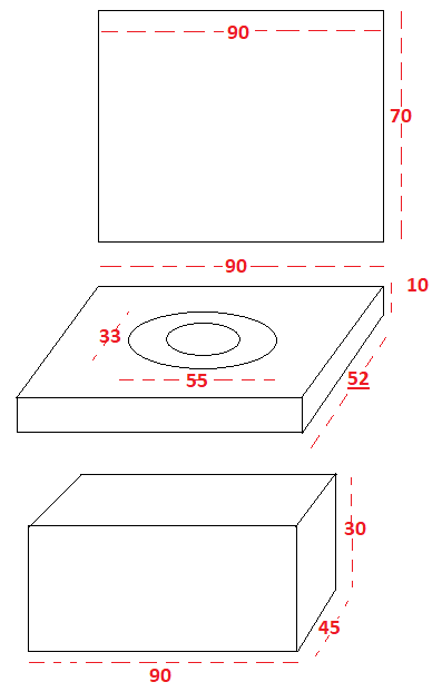 Meuble bas suspendu 90 cm pour salle de bain (sans vasque) - vue 5