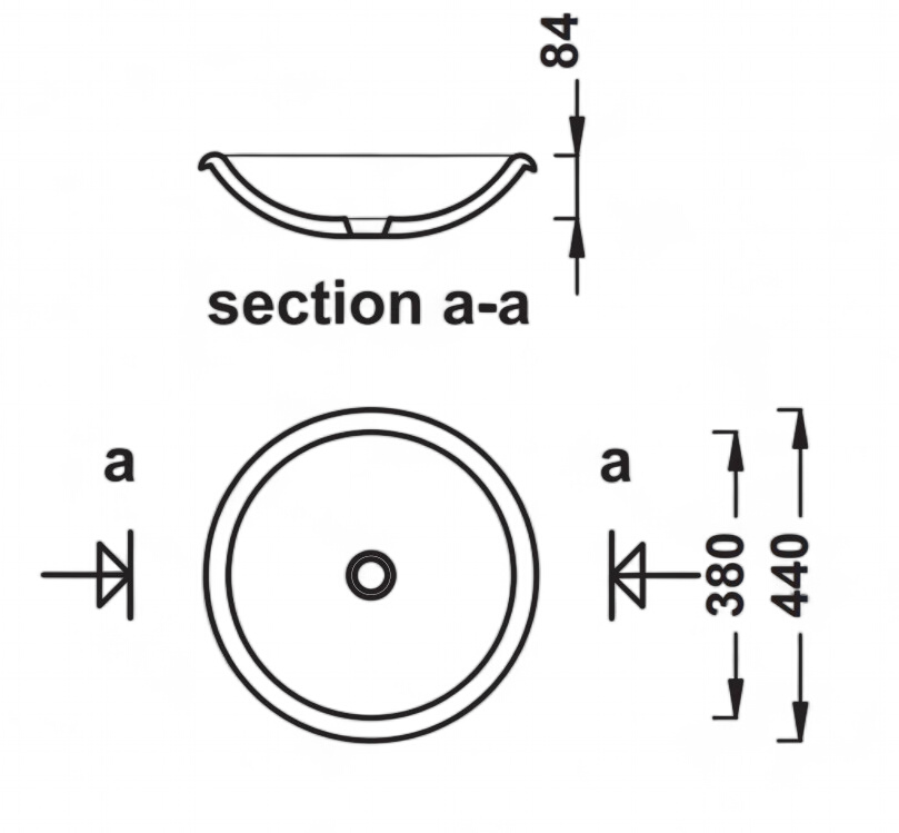 Countertop basin Lido 44 cm — Product view 3