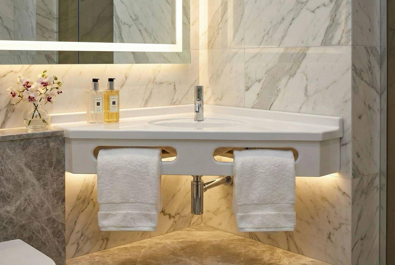 Vanity top corner Bermudes 85 cm — Product view 7