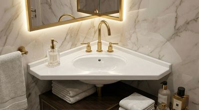 Bermuda 85 cm Corner Washbasin Countertop