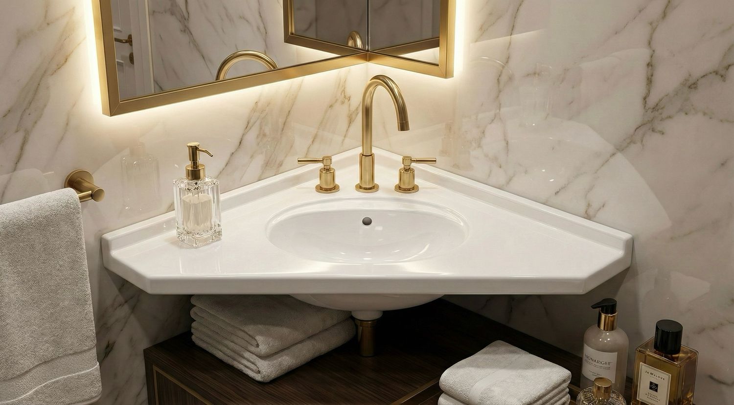 Vanity top corner Bermudes 85 cm — Product view 3