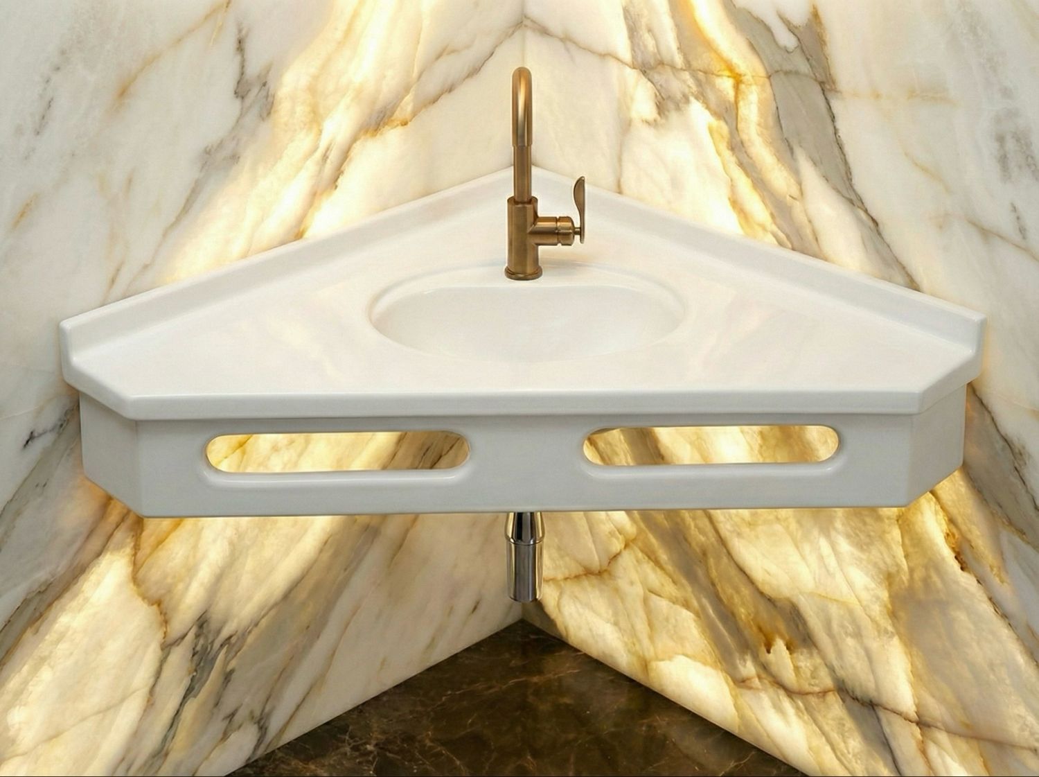 Vanity top corner Bermudes 85 cm — Product view 8