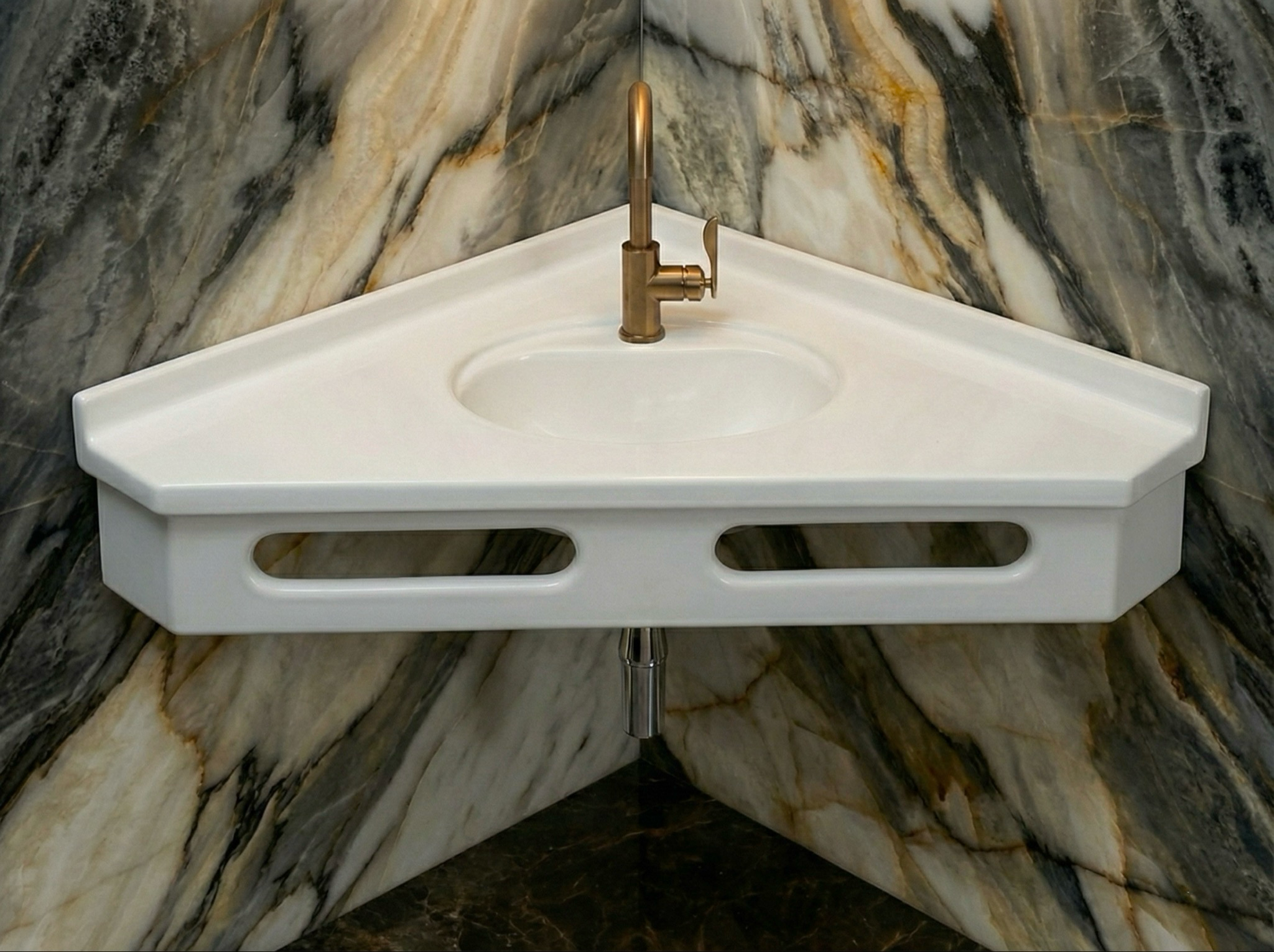 Plan-vasque d'angle Bermudes 85 cm - vue 9