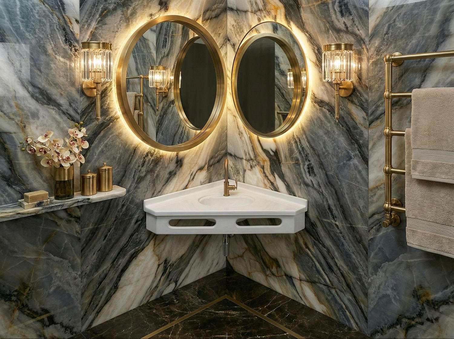 Vanity top corner Bermudes 85 cm — Product view 2