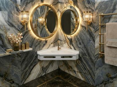 Bermuda 85 cm Corner Washbasin Countertop